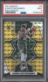 Giannis Antetokounmpo 2021-22 Panini Mosaic 98 Gold Mosaic 3/10 PSA 9