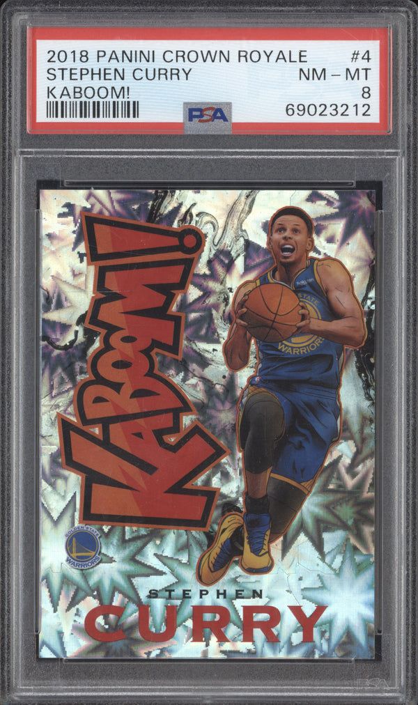 Stephen Curry 2018-19 Panini Crown Royale 4 Kaboom! PSA 8