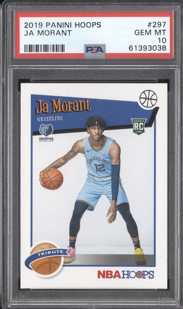 Ja Morant 2019-20 Panini Hoops 297 RC PSA 10