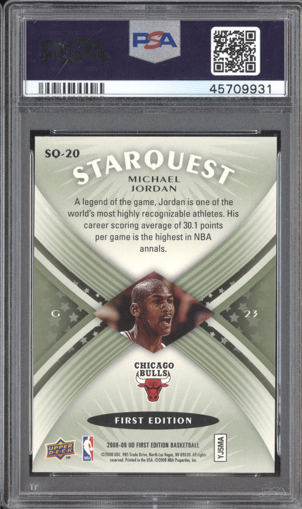 Michael Jordan 2008-09 Upper Deck First Edition SQ-20 Starquest Green PSA 10