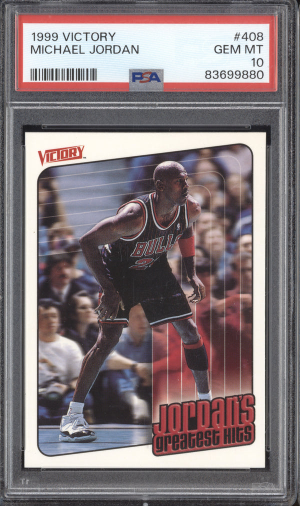 Michael Jordan 1999-200 Upper Deck Victory 408 Jordan's Greatest Hits PSA 10