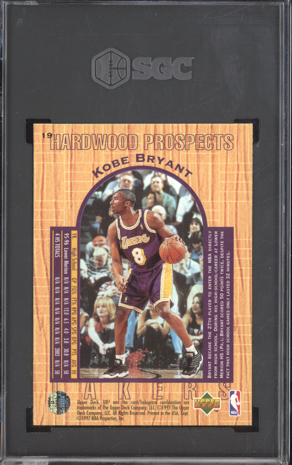 Kobe Bryant 1996-97 Upper Deck UD3 19 Hardwood Prospects RC SGC 9.5