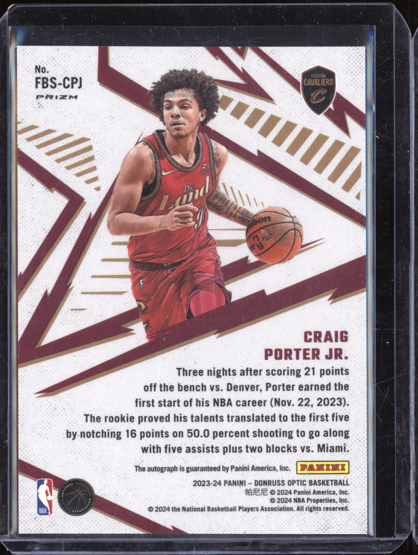 Craig Porter Jr 2023-24 Panini Donruss Optic FBS-CPJ Fast Break Signatures RC