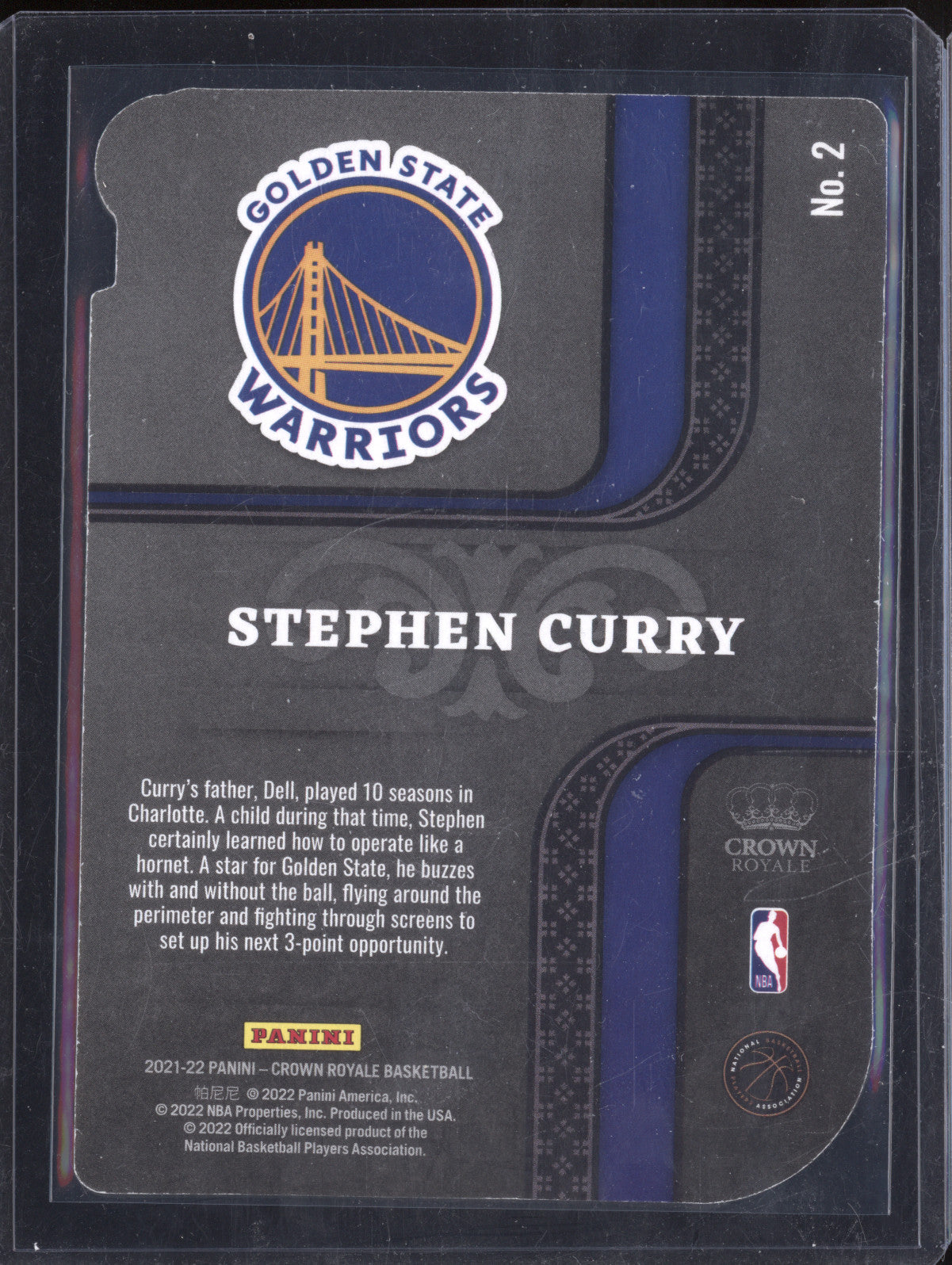 Stephen Curry 2021-22 Panini Crown Royale 2 Pivotal Players Blue 8/75