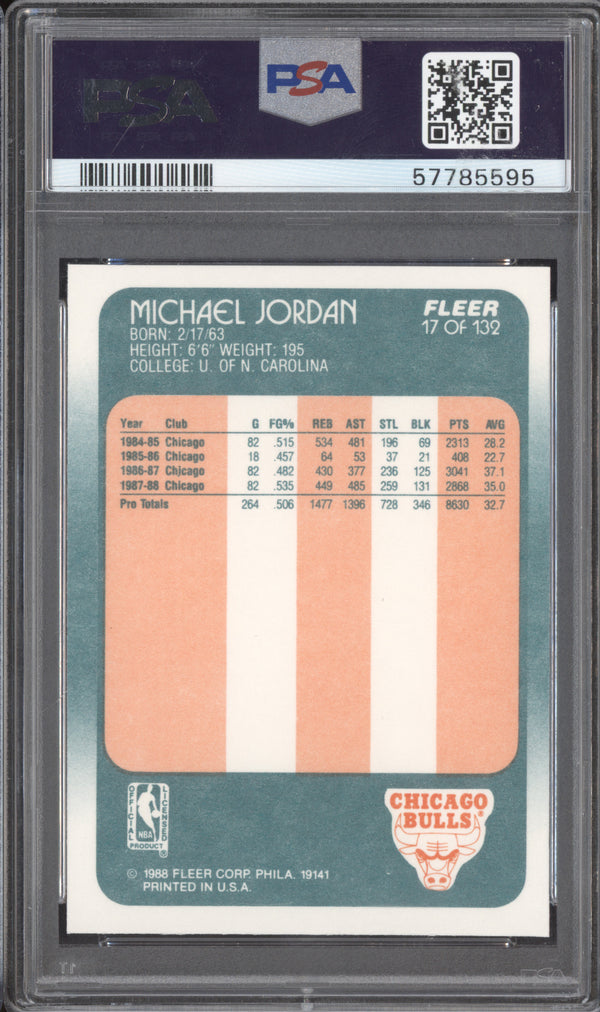 Michael Jordan 1988-89 Fleer  17 PSA 9