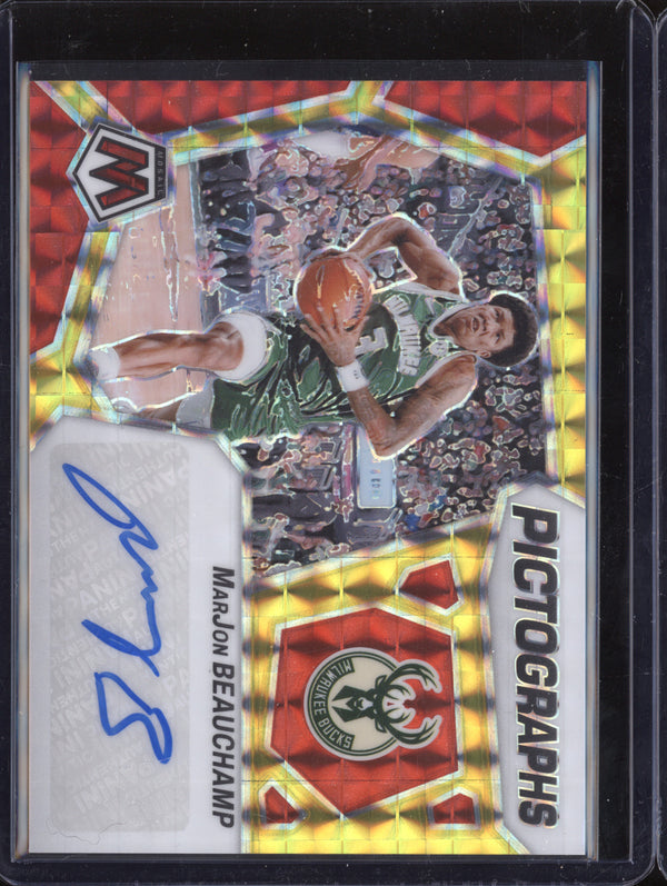 MarJon Beauchamp 2023-24 Panini Mosaic PM-MJN Pictographs Mosaic Choice Auto