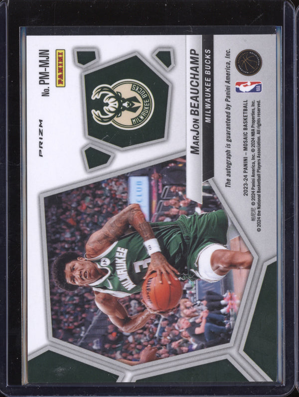 MarJon Beauchamp 2023-24 Panini Mosaic PM-MJN Pictographs Mosaic Choice Auto