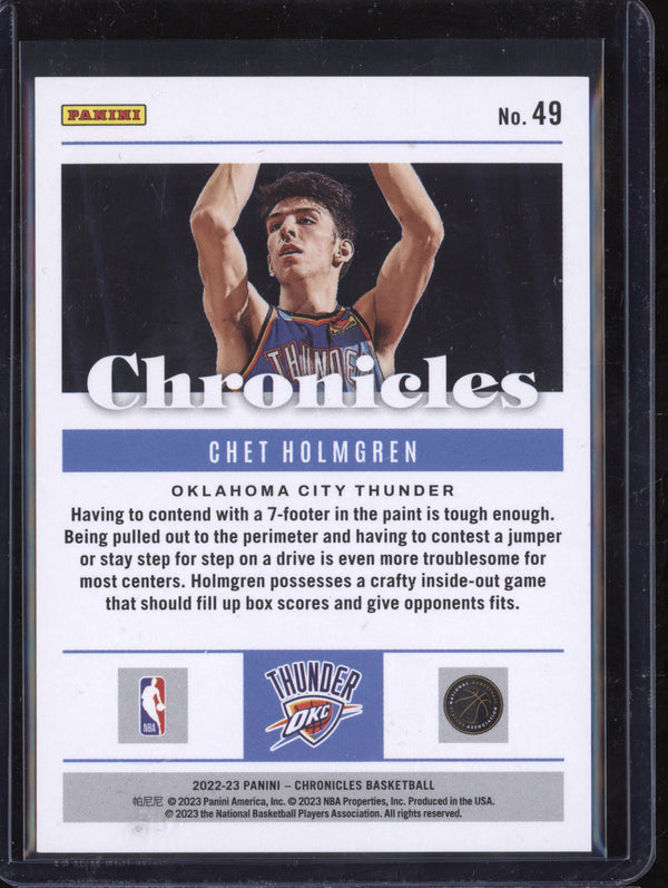 Chet Holmgren 2022-23 Panini Chronicles 49 Asia Jade RC 3/18