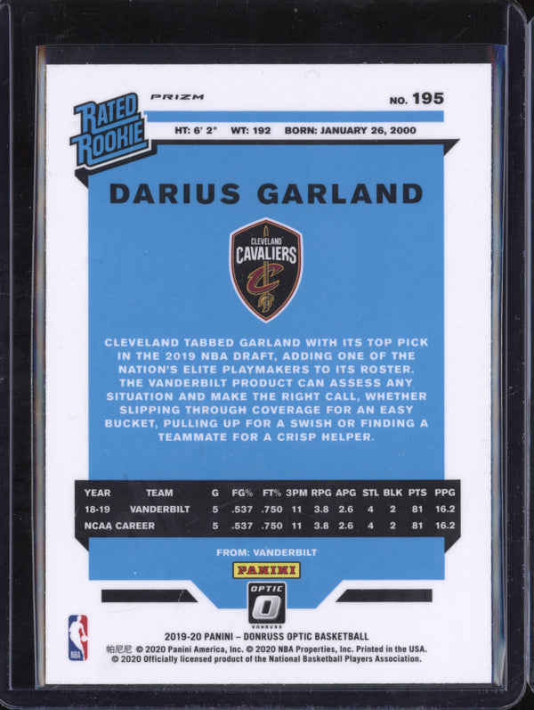 Darius Garland 2019-20 Panini Donruss Optic 195 Green Wave RC