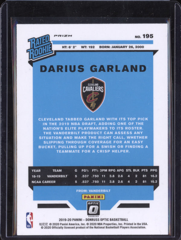 Darius Garland 2019-20 Panini Donruss Optic 195 Fast Break RC