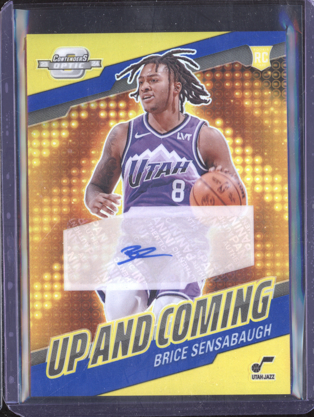 Brice Sensabaugh 2023-24  Contenders Optic UC-SEN Up and Coming Auto Blue /75