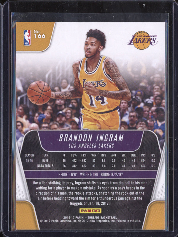 Brandon Ingram 2016-17 Panini Threads 166 Red RC 157/199