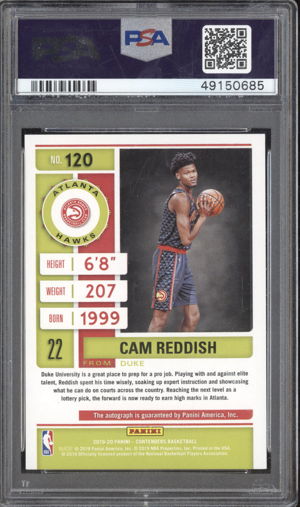 Cam Reddish 2019-20 Panini Contenders Playoff Ticket Auto Variation RC /99 PSA 9