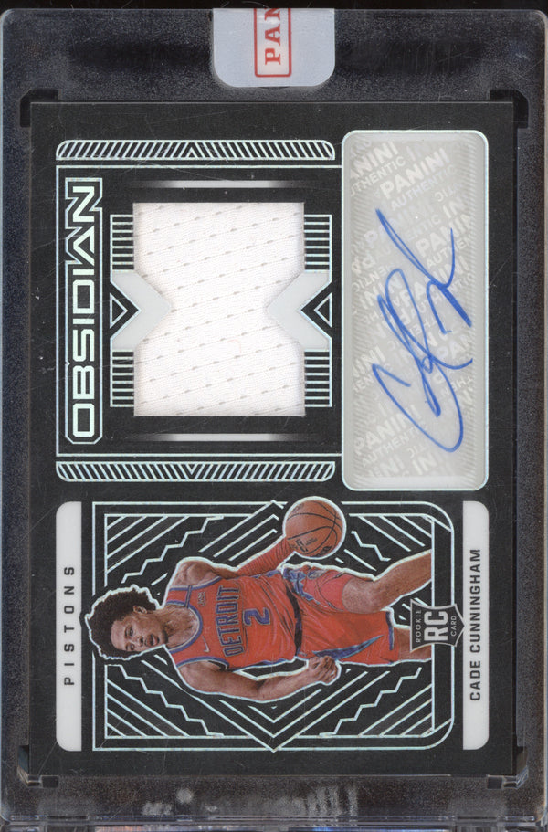 Cade Cunningham 2021-22 Panini Obsidian 207 Rookie Jersey Auto RC 97/99