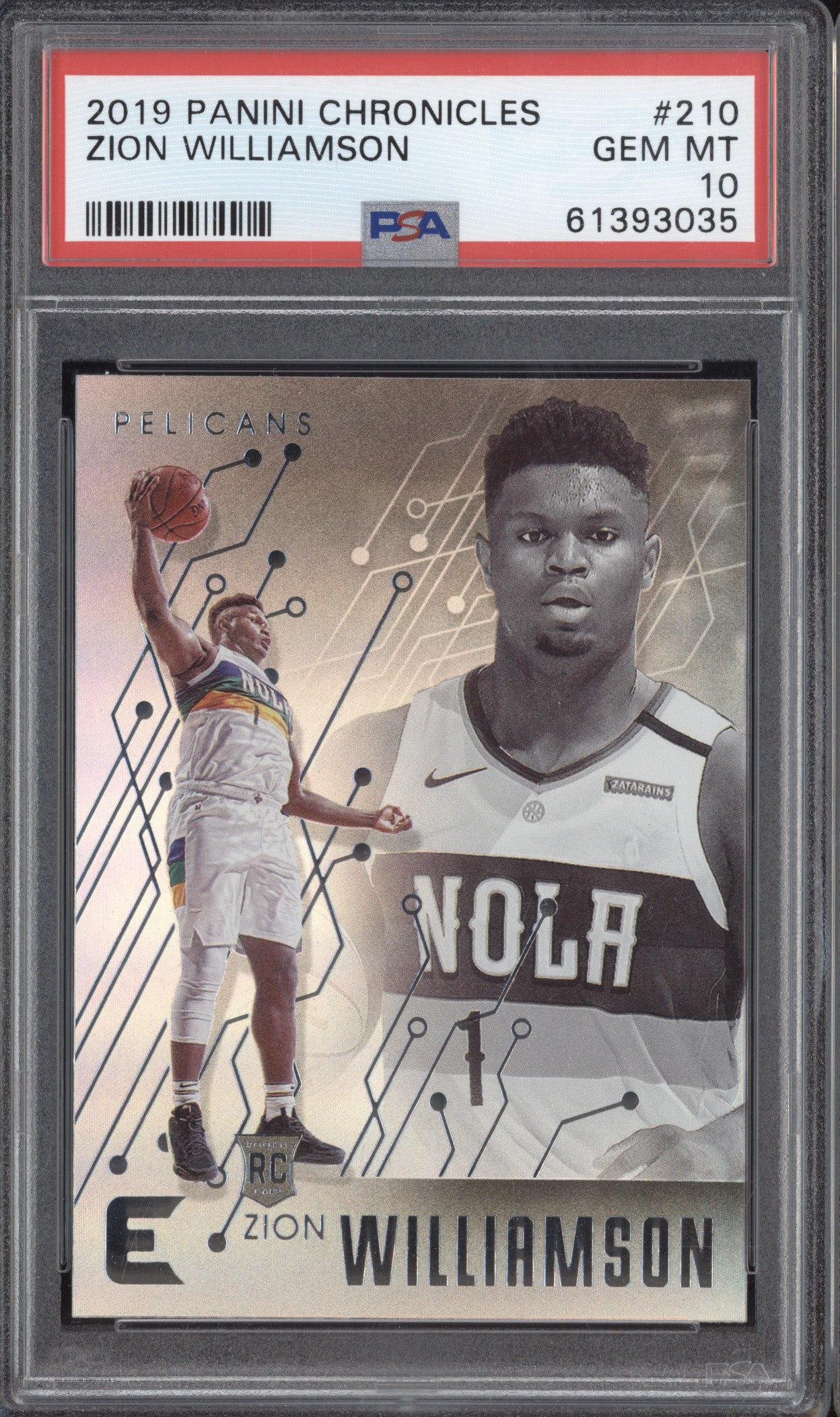 Zion Williamson 2019-20 Panini Chronicles 210 Essentials RC PSA 10