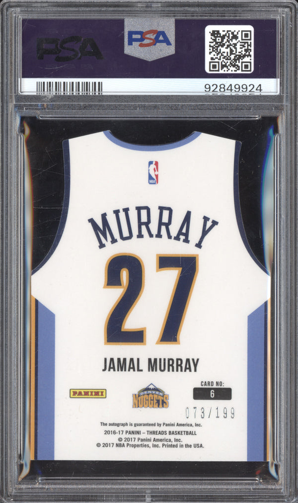 Jamal Murray 2016-17 Panini Threads 6 Rookie Team Threads Auto RC /199 PSA 9/10