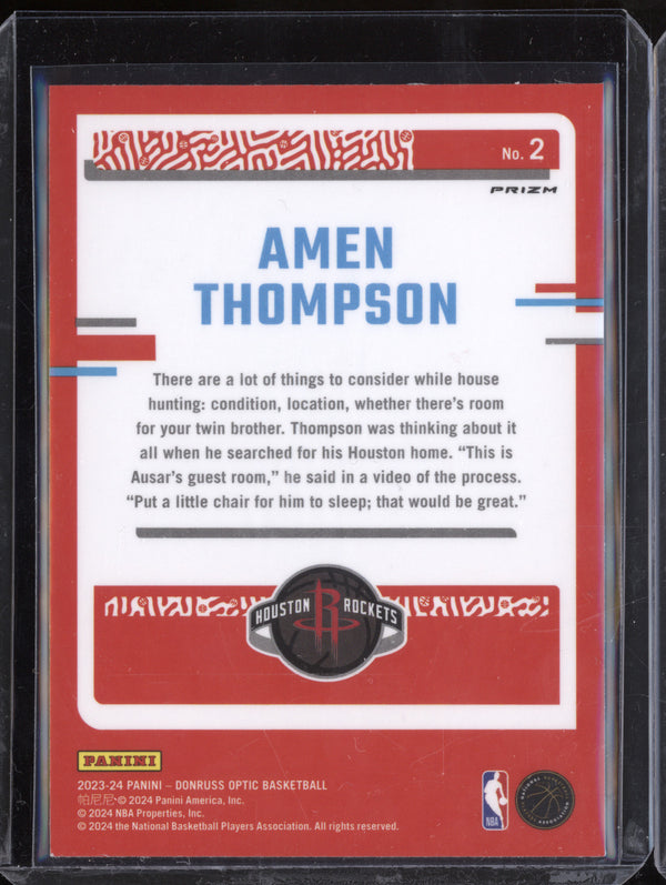 Amen Thompson 2023-24 Panini Donruss Optic 2 Holo RC