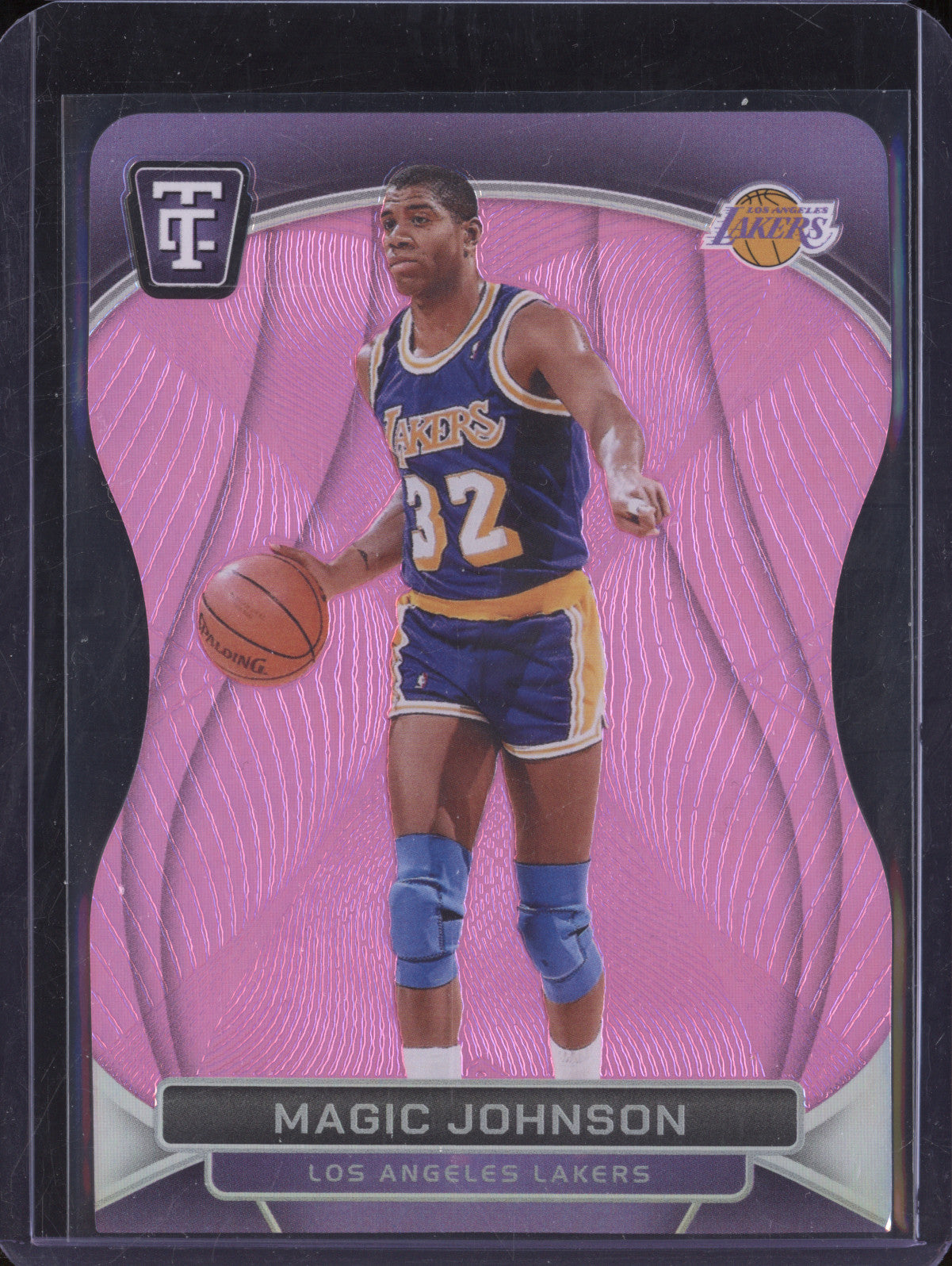 Magic Johnson 2024-25 Panini Totally Certified 180 Pink Die-Cut 115/125