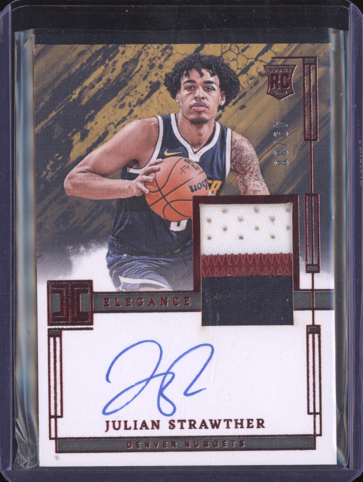 Julian Strawther 2023-24 Panini Impeccable 116 Rookie Jersey Auto Int RC /88