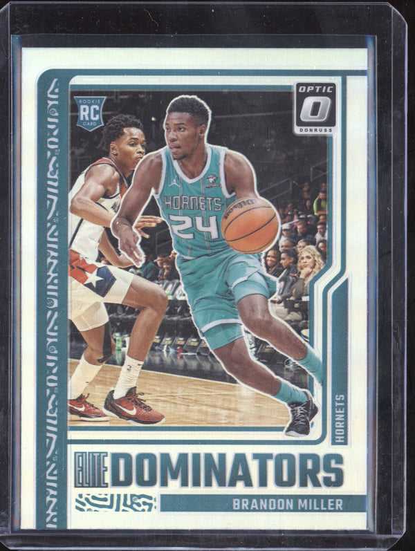 Brandon Miller 2023-24 Panini Donruss Optic 17 Elite Dominators Holo RC