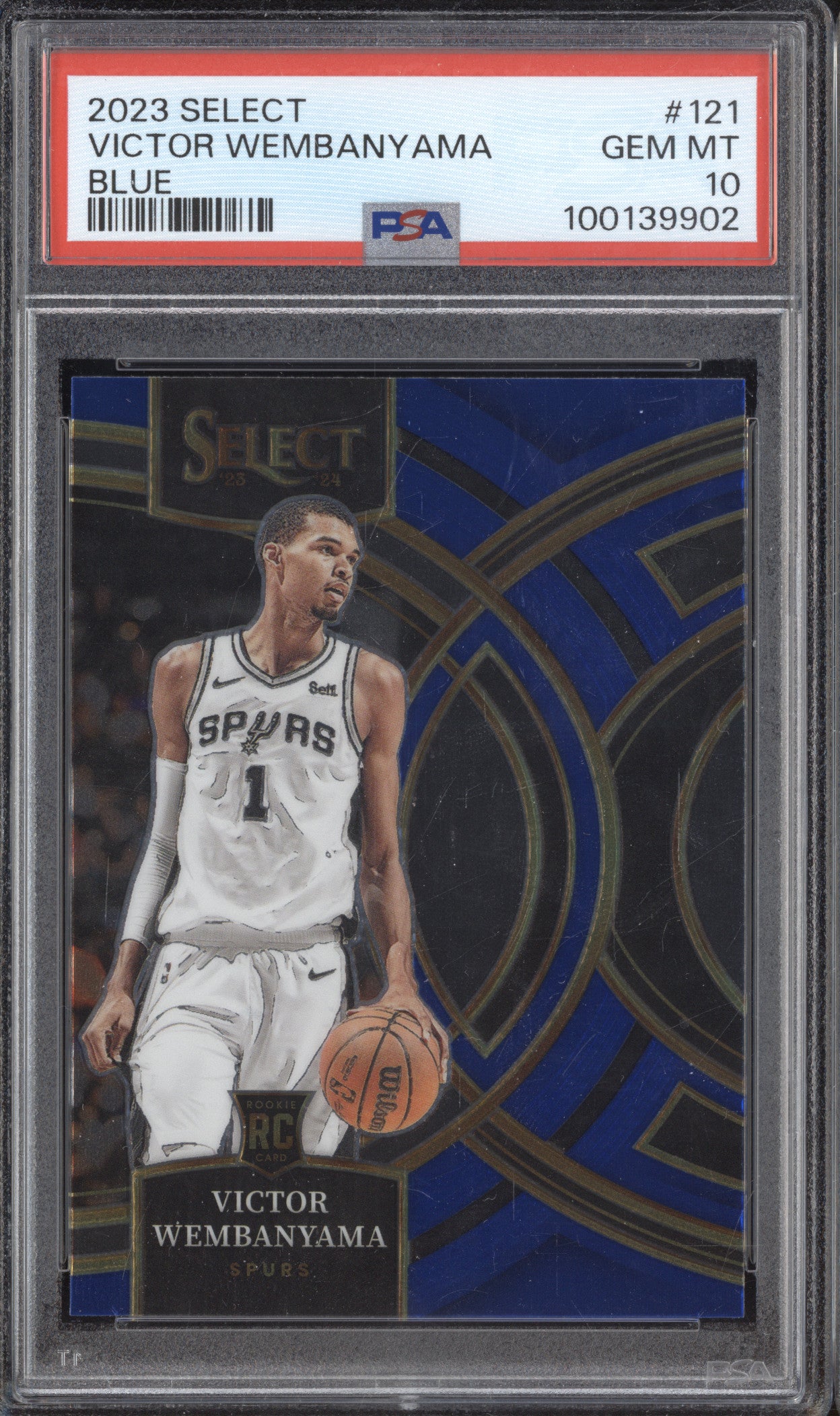 Victor Wembanyama 2023-24 Panini Select 121 Blue RC PSA 10