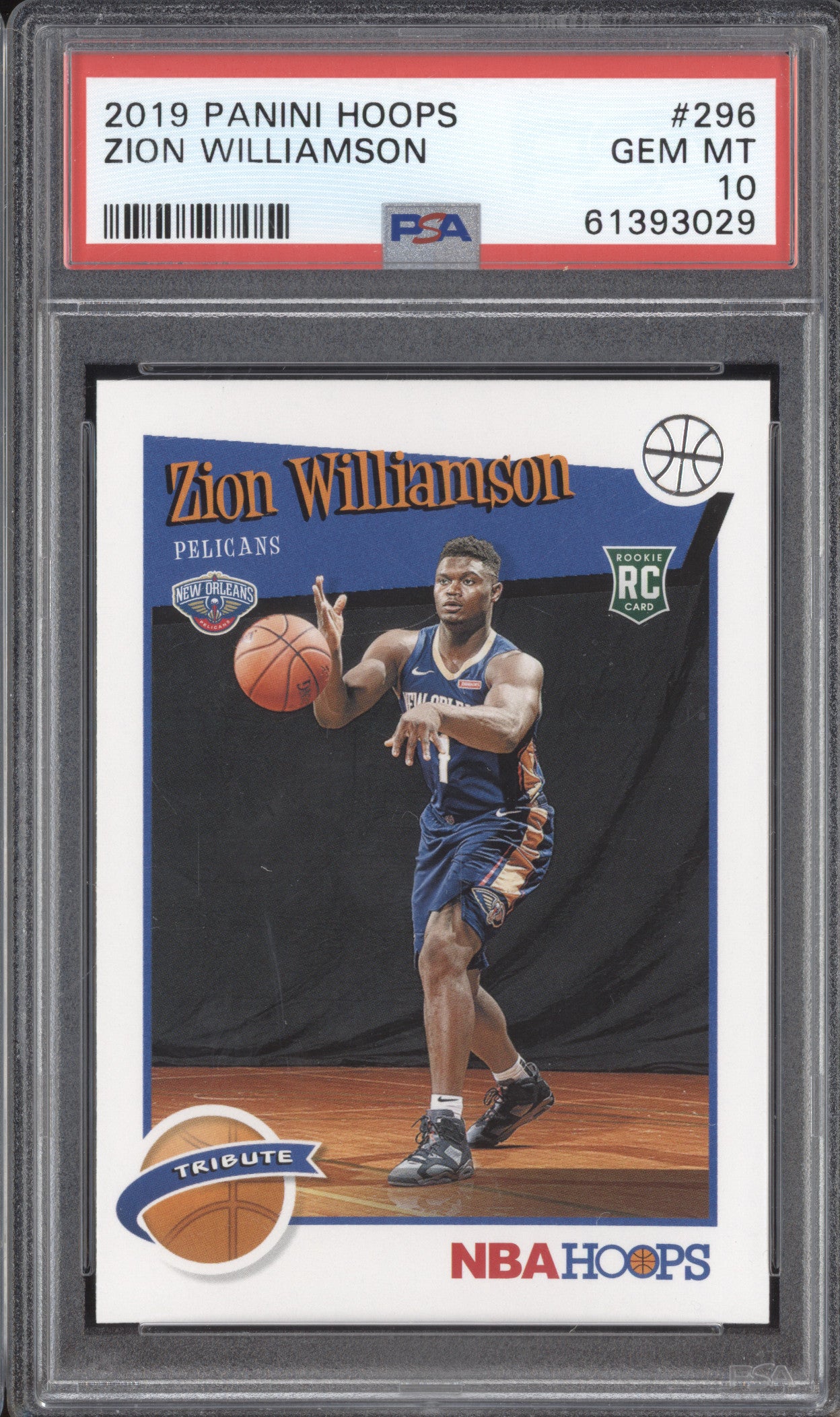 Zion Williamson 2019-20 Panini Hoops 296 RC PSA 10