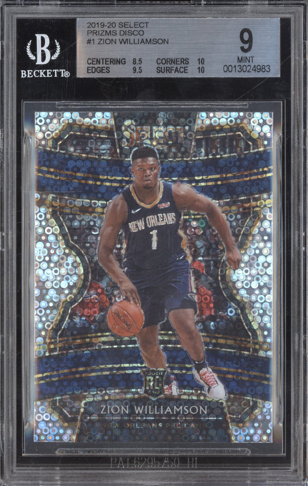 Zion Williamson 2019-20 Panini Select 1 Disco RC BGS 9