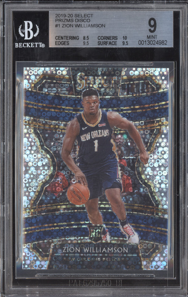 Zion Williamson 2019-20 Panini Select 1 Disco RC BGS 9