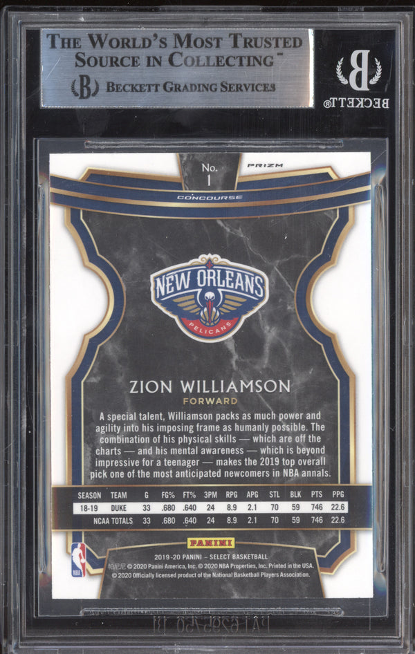 Zion Williamson 2019-20 Panini Select 1 Disco RC BGS 9