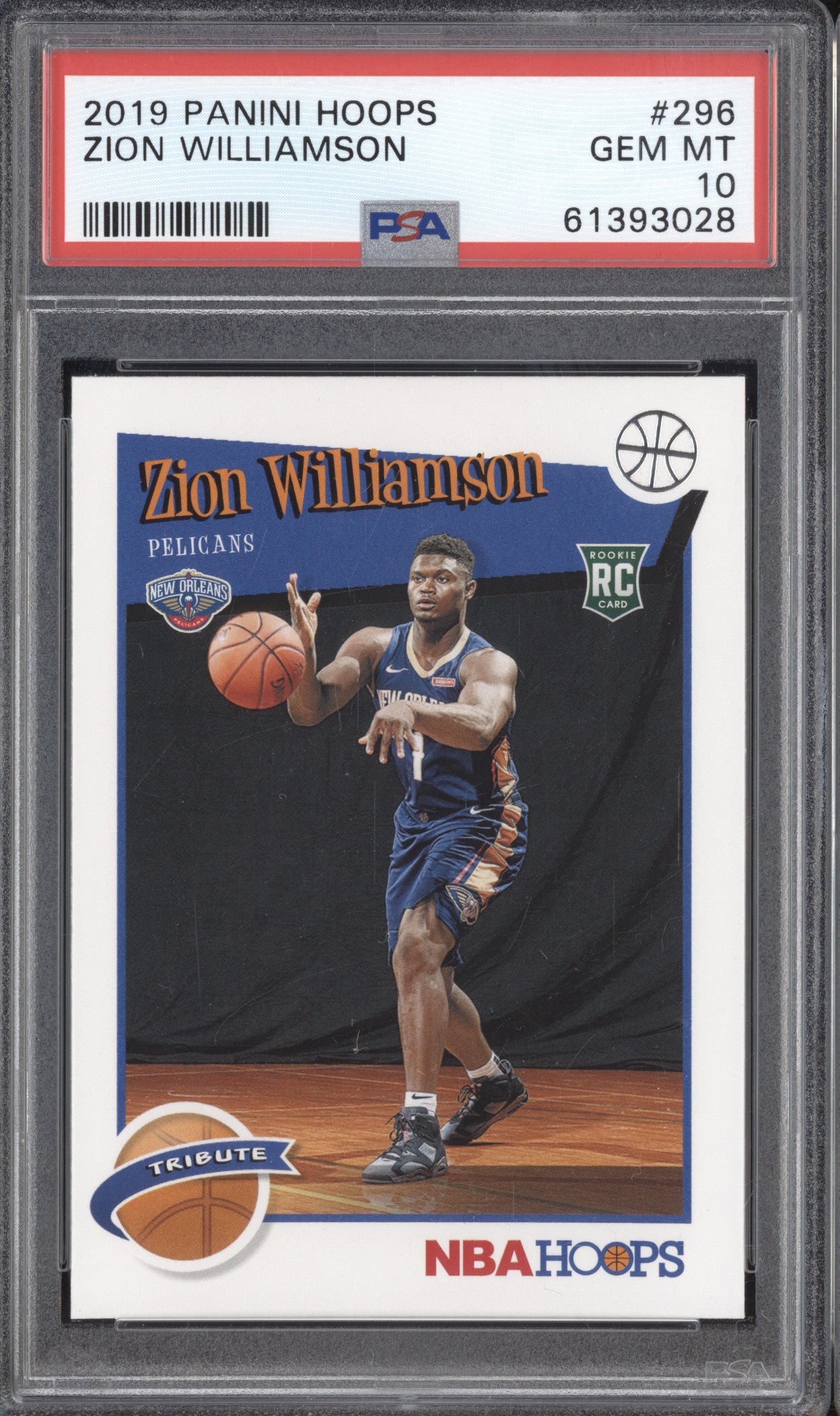 Zion Williamson 2019-20 Panini Hoops 296 RC PSA 10