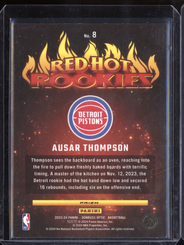 Ausar Thompson 2023-24 Panini Donruss Optic 8 Red Hot Rookies Holo RC