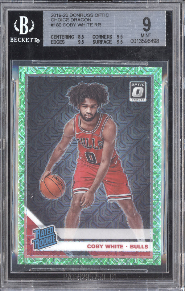 Coby White 2019-20 Panini Donruss Optic 180 Choice Dragon RC BGS 9