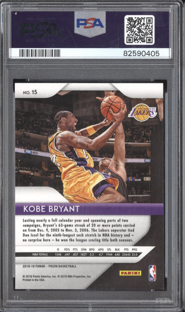 Kobe Bryant 2018-19 Panini Prizm 15 PSA 10