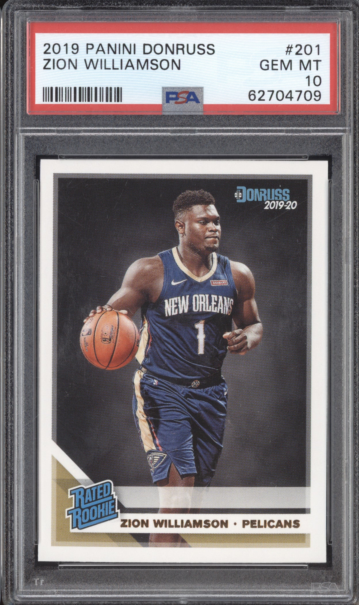 Zion Williamson 2019-20 Panini Donruss 201 RC PSA 10