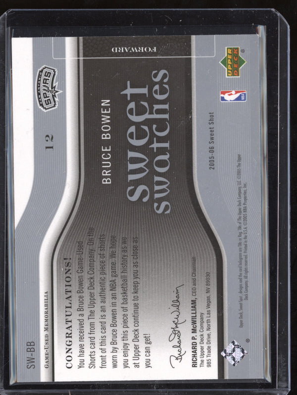 Bruce Bowen 2005-06 Upper Deck Sweet Shot SW-BB Sweet Swatches Jersey 17/125