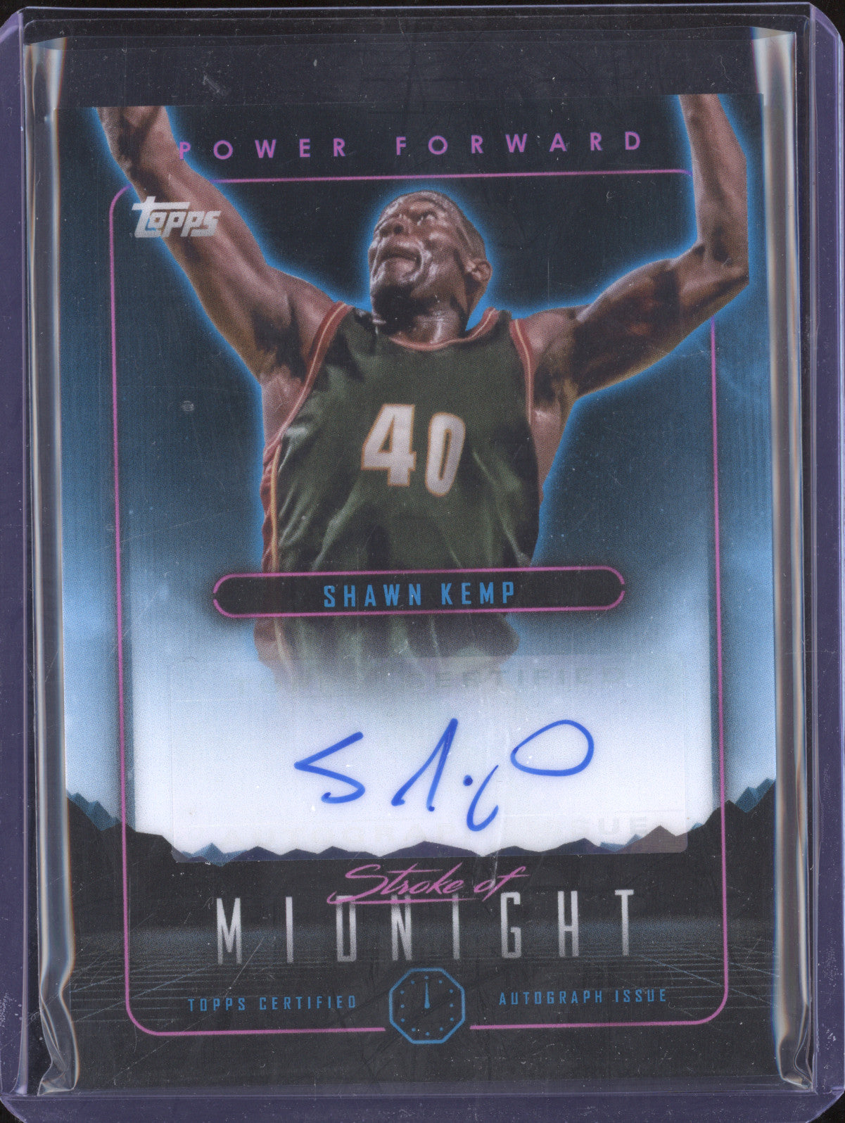 Shawn Kemp 2023-24 Topps Midnight SMA-SK Stroke of Midnight Auto