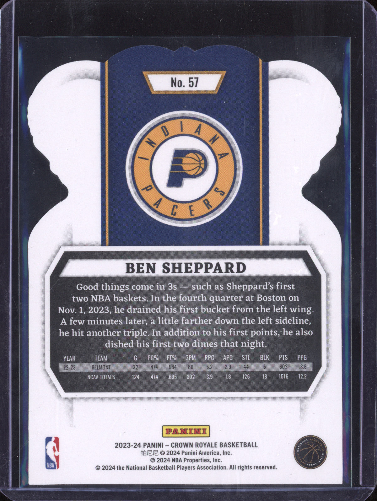 Ben Sheppard 2023-24 Panini Crown Royale 57 Silver International RC 13/18
