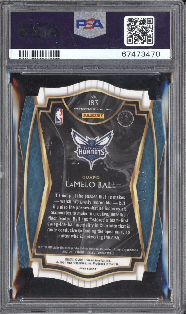 LaMelo Ball 2020-21 Panini Select 183 Blue Die-Cut RC 243/249 PSA 10