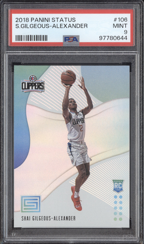 Shai Gilgeous-Alexander 2018-19 Panini Status 106 RC PSA 9