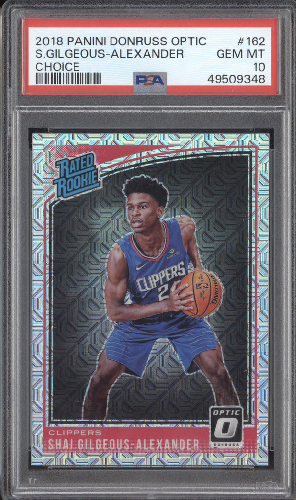 Shai Gilgeous-Alexander 2018-19 Panini Donruss Optic 162 Choice RC PSA 10