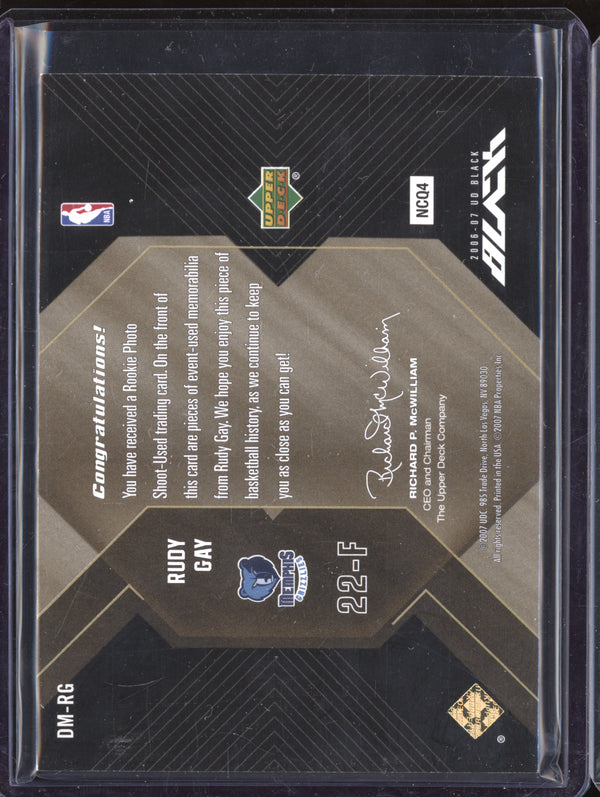 Rudy Gay 2006-07 Upper Deck Black DM-RG Dual Materials Jersey RC 8/25