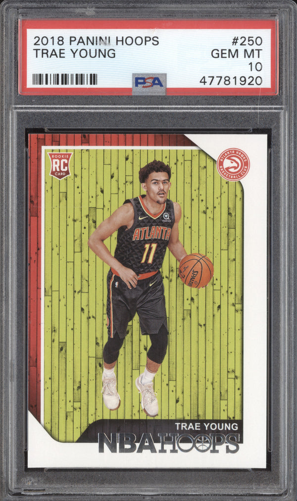 Trae Young 2018-19 Panini Hoops 250 RC PSA 10