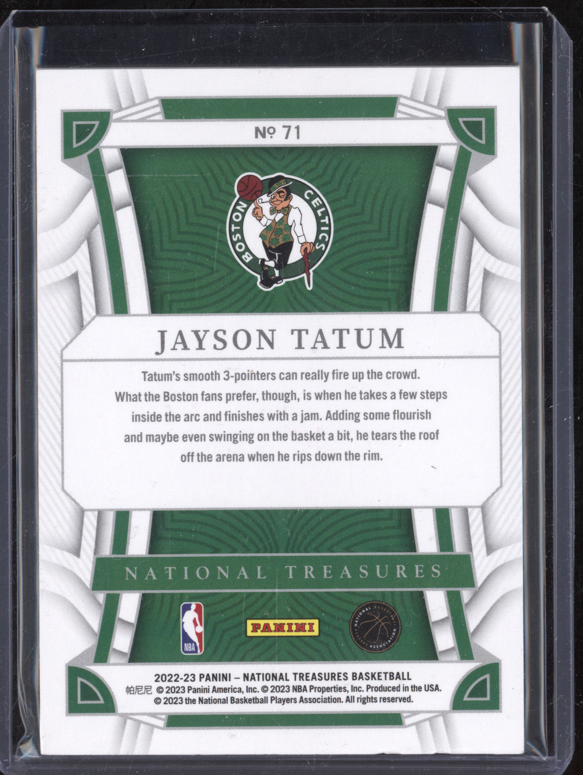 Jayson Tatum 2022-23 Panini National Treasures 71 44/99
