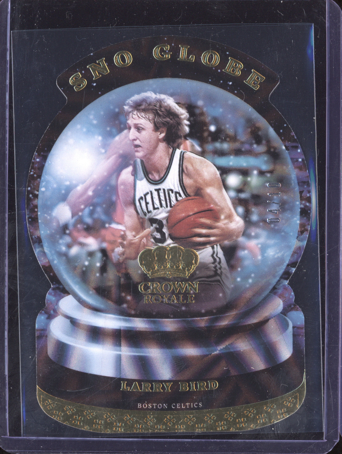 Larry Bird 2021-22 Panini Crown Royale 22 Sno Globe Gold 4/10