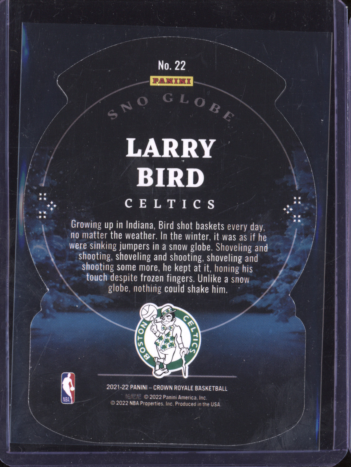 Larry Bird 2021-22 Panini Crown Royale 22 Sno Globe Gold 4/10