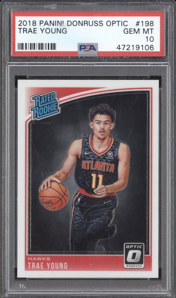 Trae Young 2018-19 Panini Donruss Optic 198 RC PSA 10