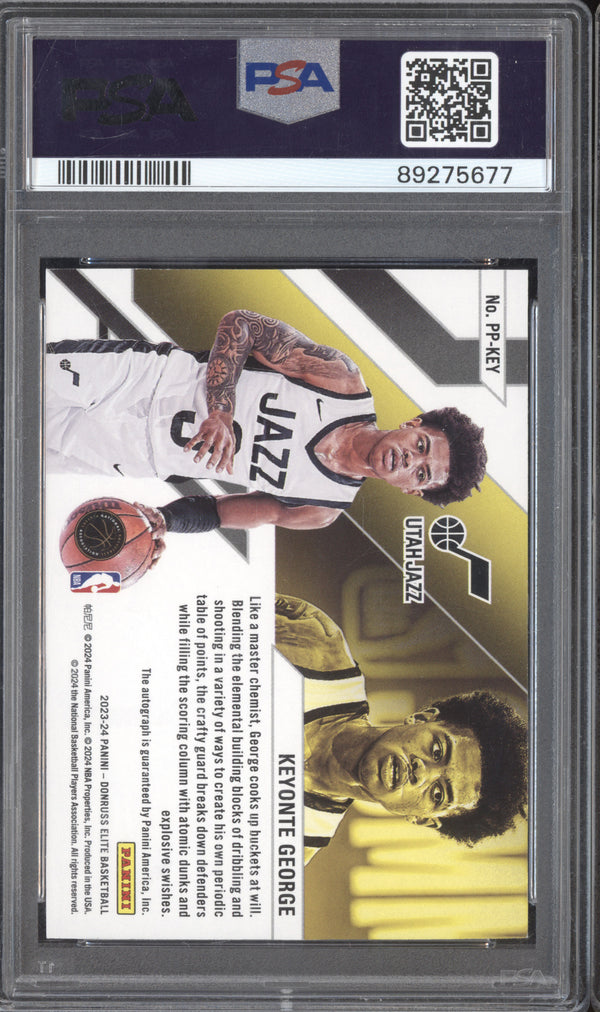 Keyonte George 2023-24 Panini Donruss Elite PP-KEY Pen Pals Autograph RC PSA 9