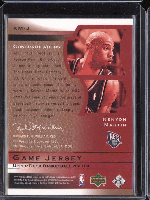 Kenyon Martin 2003-04 Upper Deck Sweet Shot KM-J Game Jersey Dual