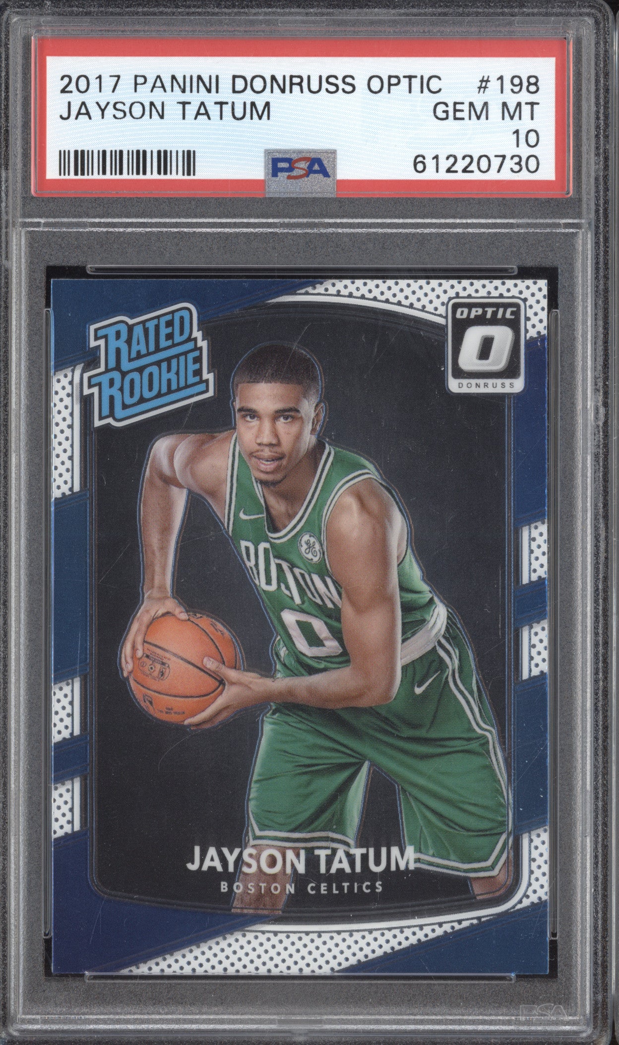 Jayson Tatum 2017-18 Panini Donruss Optic 198 RC PSA 10