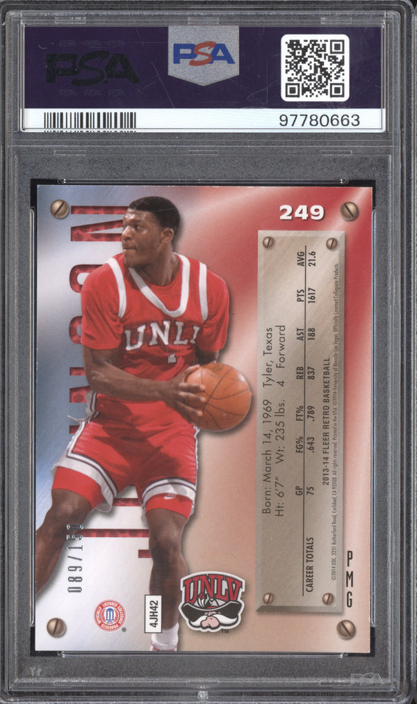 Larry Johnson 2013-14 Fleer Retro 249 Precious Metal Gems Red 89/150 PSA 8